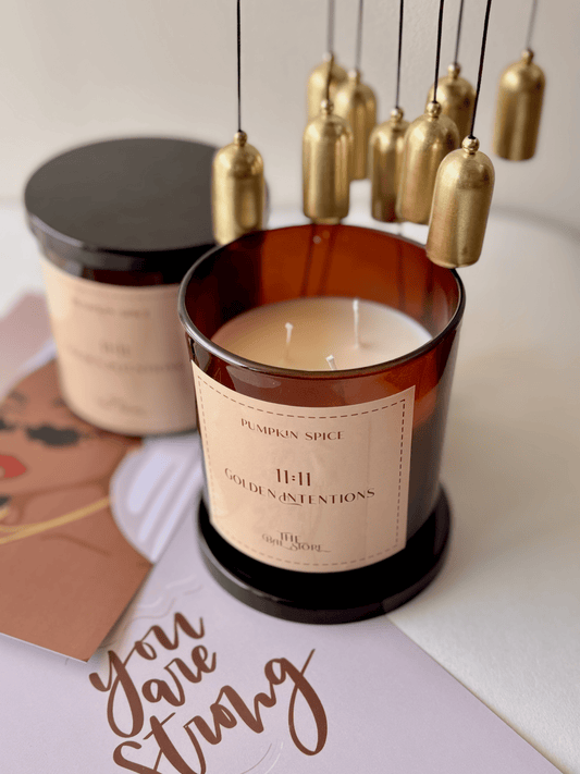 Golden Intentions – 11:11 (Pumpkin Spice | 3-Wick | Soy Wax Luxury Candle)