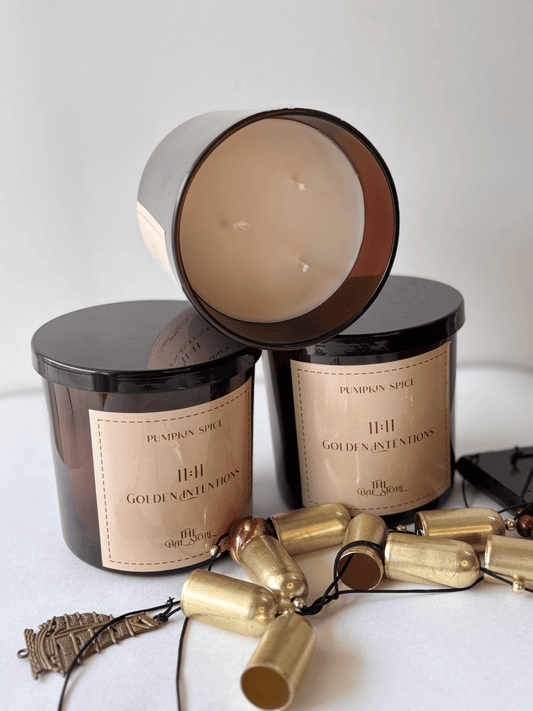 Golden Intentions – 11:11 (Pumpkin Spice | 3-Wick | Soy Wax Luxury Candle)